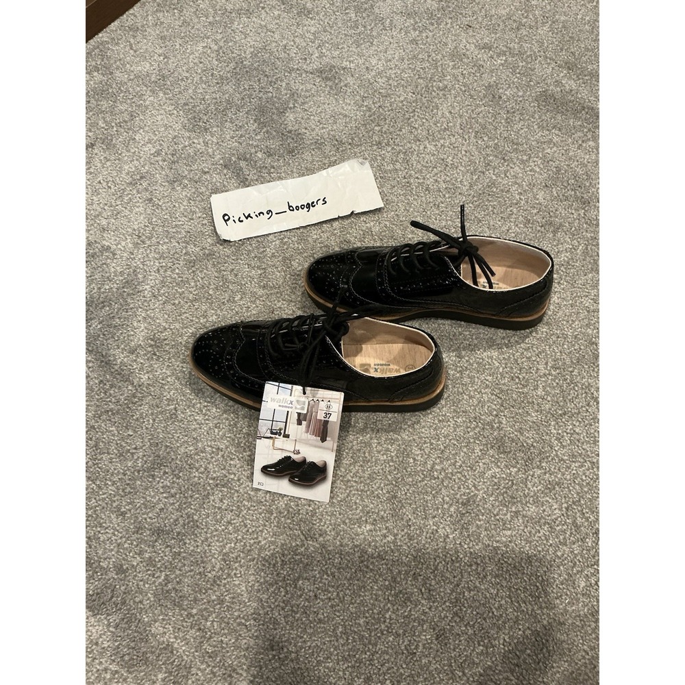 Walk X Women Shoes Nice Casual Lace Up Oxford Black 6.5 US,37 EUR size NWT